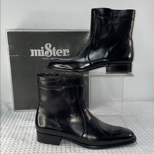 MISTER HAND MADE CLUB CUBANO LEATHER SIDE ZIP BOOTS FTL-02-160